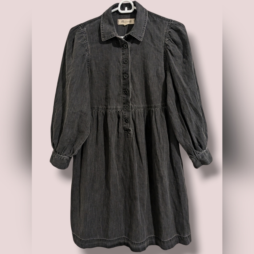 Madewell Black Denim Midi Dress - Picture 2 of 10